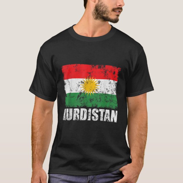 Camiseta Kurdish Funny Kurdish T Shirt Kurdish Flag (Frente)