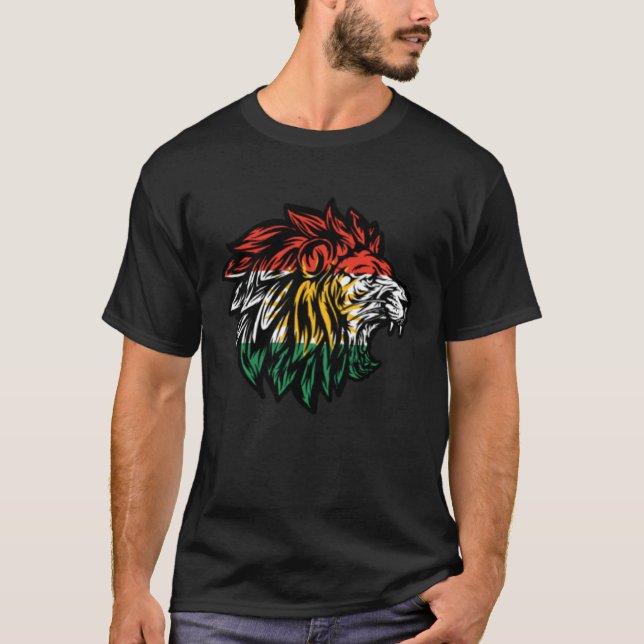 Camiseta Kurdistan Lion Head Kurdish 4 (Frente)