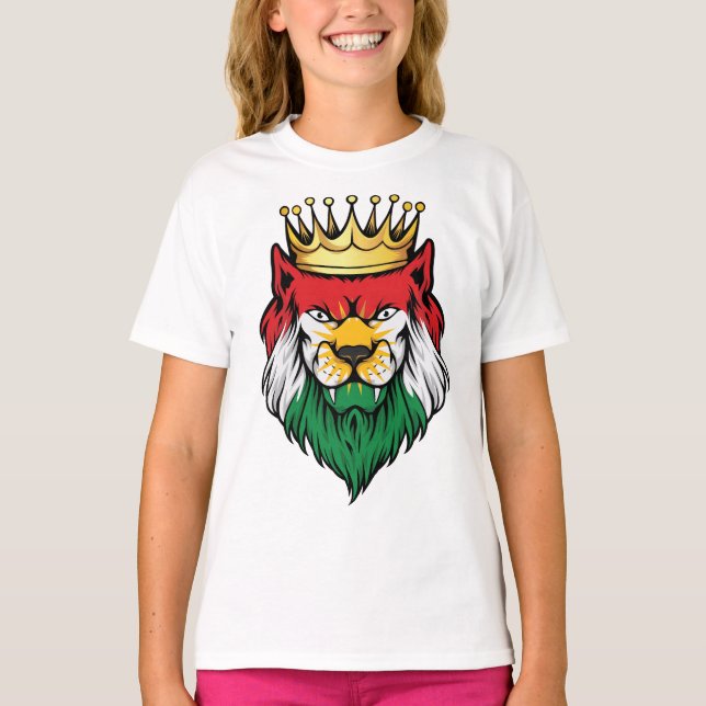 Camiseta Kurdistan Lion King Flag (Frente)