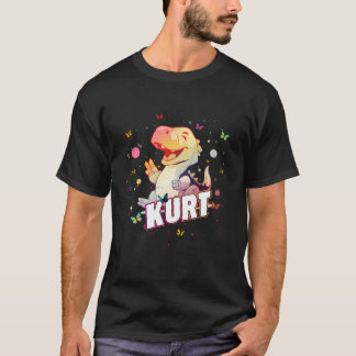 Camiseta Kurt - Nome de Menino Bonito com Dinossauro Gato