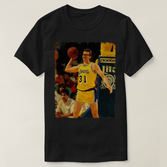 Camiseta Kurt Rambis Vintage Design de Basquete 5 (Frente do Design)