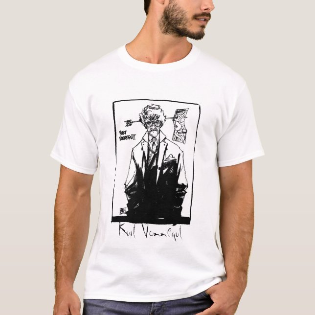 Camiseta Kurt Vonnegut preto e branco (Frente)