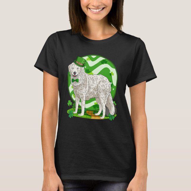 Camiseta Kuvasz Dog St Patrick's Day Leprechaun (Frente)