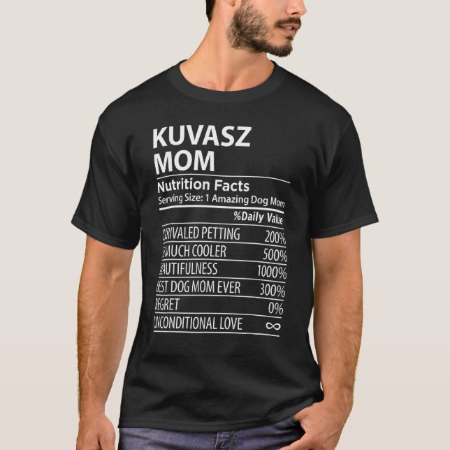 Camiseta Kuvasz Mom Nutrition Facts  Kuvasz Dog Owner (Frente)