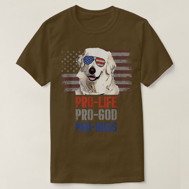 Camiseta Kuvaszok Pro Life Pro God Pro Cães T-Shirt (Frente do Design)