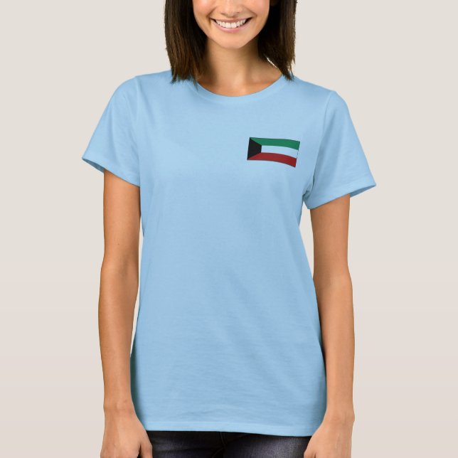 Camiseta Kuwait Bandeira + Mapa (Frente)