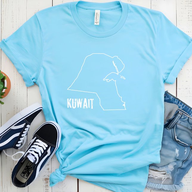 Camiseta Kuwait - País mapeia a forma da fronteira nacional (Criador carregado)