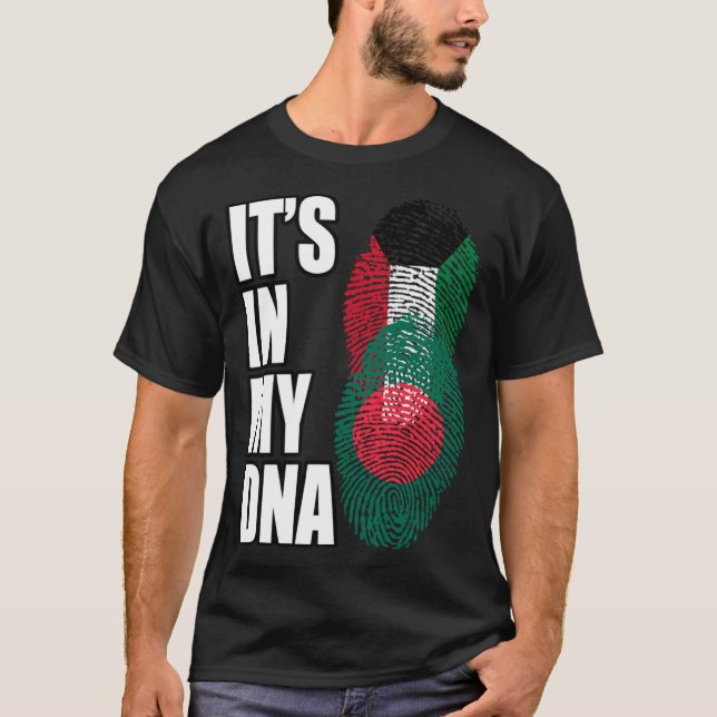 Camiseta Kuwaitiano E Bangladesh Misturar DNA Heritage Flag (Frente)