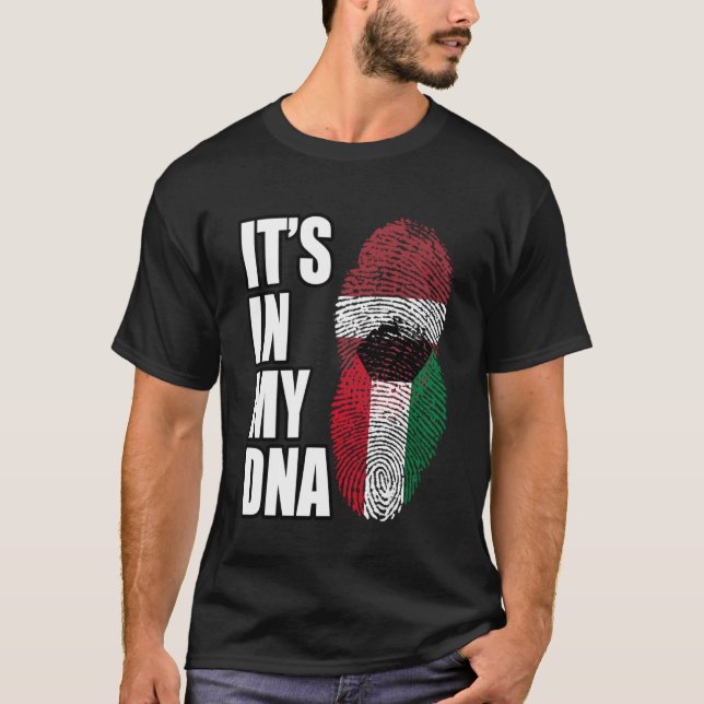 Camiseta Kuwaitiano E Mix DNA Heritage Flag Letão (Frente)