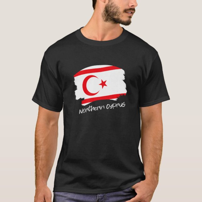 Camiseta Kuzey Kibris Norte Chipre Bandeira 1 (Frente)