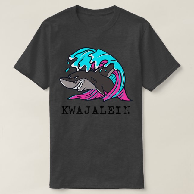 Camiseta Kwajalein Atoll Kwaj Marshall Islands Shark Ocean  (Frente do Design)