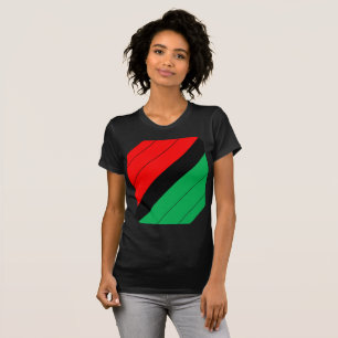 Camiseta Kwanzaa colore o teste padrão verde preto vermelho