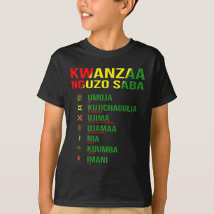 Camiseta Kwanzaa - Nguzo Saba - Design dos Sete Princípios