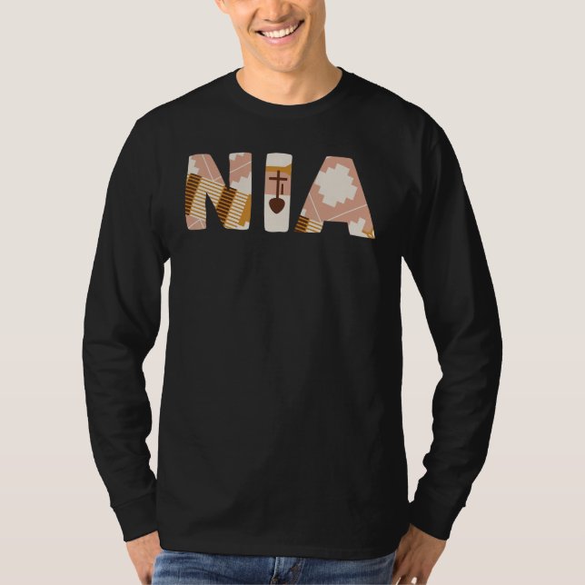 Camiseta Kwanzaa Nia Black Men Melanin Women Family Joy Com (Frente)