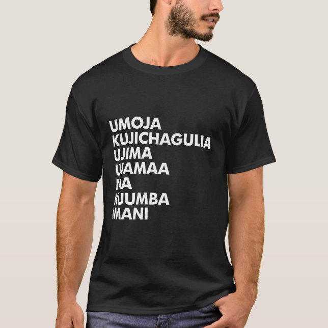 Camiseta Kwanzaa Sete Princípios (Frente)