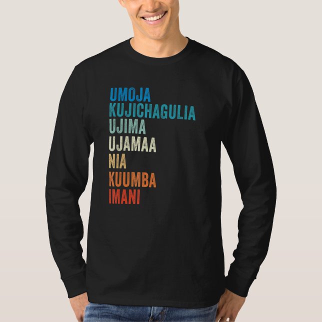 Camiseta Kwanzaa Sete Princípios 1 (Frente)