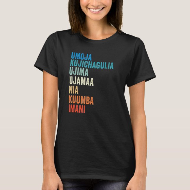 Camiseta Kwanzaa Sete Princípios 1 (Frente)