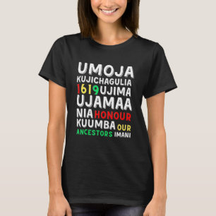 Camiseta Kwanzaa Sete Princípios Afro-Americanos Kwanza Sym