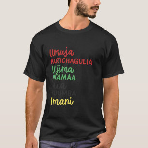 Camiseta Kwanzaa Sete Princípios Cristã Americana Africana