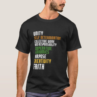 Camiseta Kwanzaa Sete Princípios Unida Autodeterminação