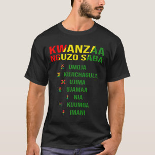 Camiseta Kwanzaa - Swahili Para Os Sete Princípios