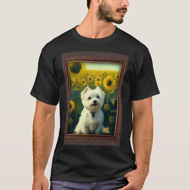Camiseta Kyi leo Pintura Flor de Girassol Mãe Mulheres Flor (Frente)
