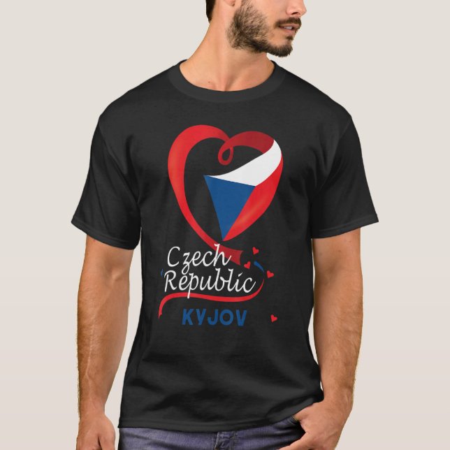Camiseta Kyjov República Checa Bandeira do Coração Casaco d (Frente)