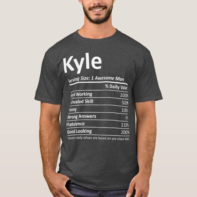 Camiseta KYLE Nutrition Engraçado Aniversário Personalizado (Frente)