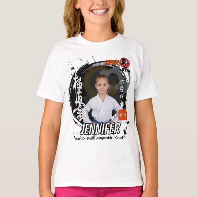 Camiseta Kyokushin Girl Black Belt Personalized Team (Frente)