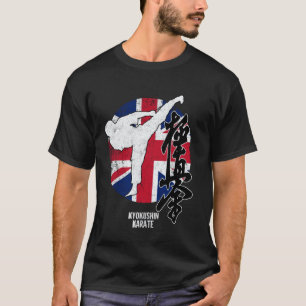 Camiseta Kyokushin Inglaterra Karate Inglês UK bandeira Kyo