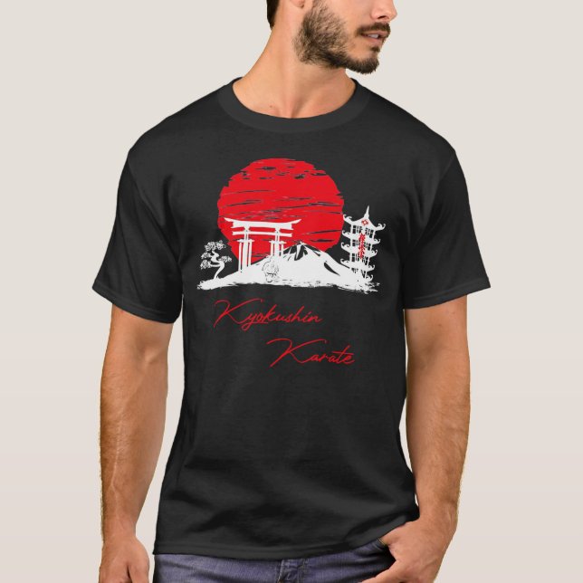 Camiseta Kyokushin Karate Landscape (Paisagem de Karate) po (Frente)