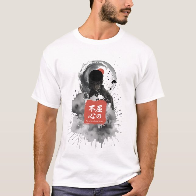 Camiseta Kyokushin Sumi-E Warrior Ink Art Inspiration Kanji (Frente)