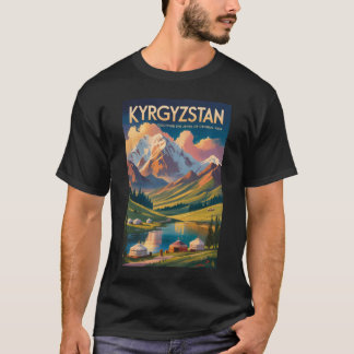 Camiseta Kyrgyzstan Yurt Illustration Travel Art Vintage