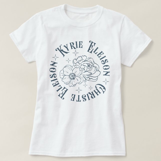 Camiseta Kyrie Eleison Christe Eleison Retro Católico (Frente do Design)
