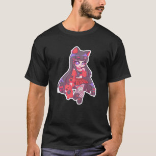 Camiseta Kyuuchandesu Emo Girl Chibi Desenhando Cat Alt Gir