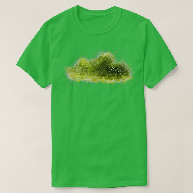 Camiseta L200 - Peixe-gato-do-mato-verde-Ouro Hifin Baryanc (Frente do Design)