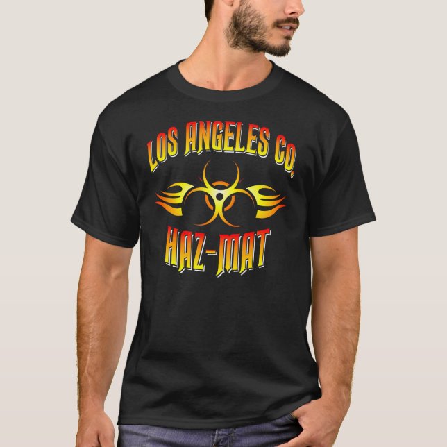 Camiseta L.A. Co. Haz-Esteira do departamento dos bombeiros (Frente)