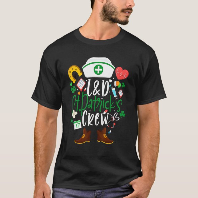 Camiseta L&d St Patricks Enfermeira Rua de Patrick Day Laba (Frente)