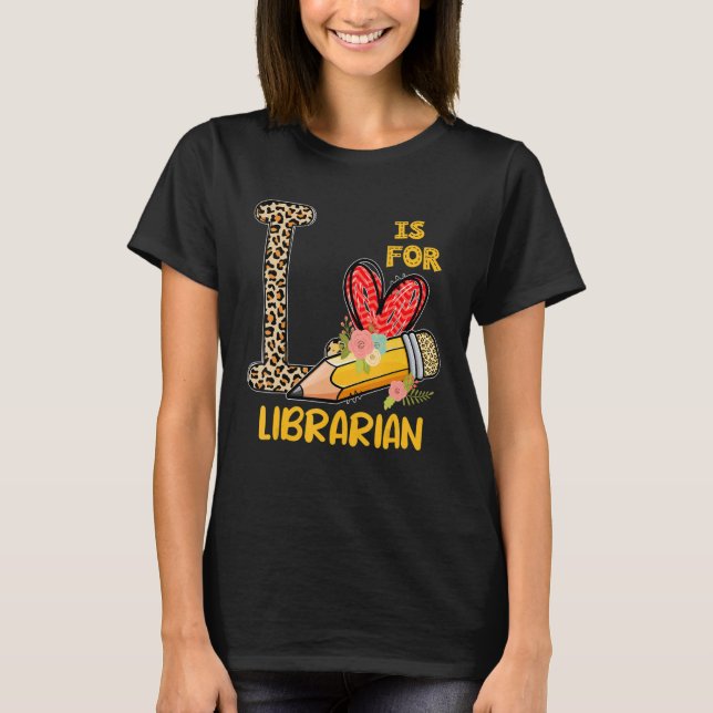 Camiseta L É Para Valorização Bibliotecária Leopard De Volt (Frente)