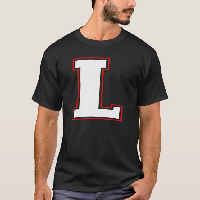 Camiseta L Monograma L - Letra L Maiúscula Alfabeto (Frente)