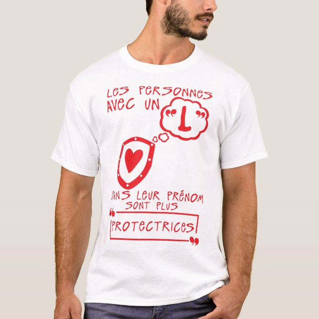 Camiseta l protectrice prenom citation lettre personne (Frente)