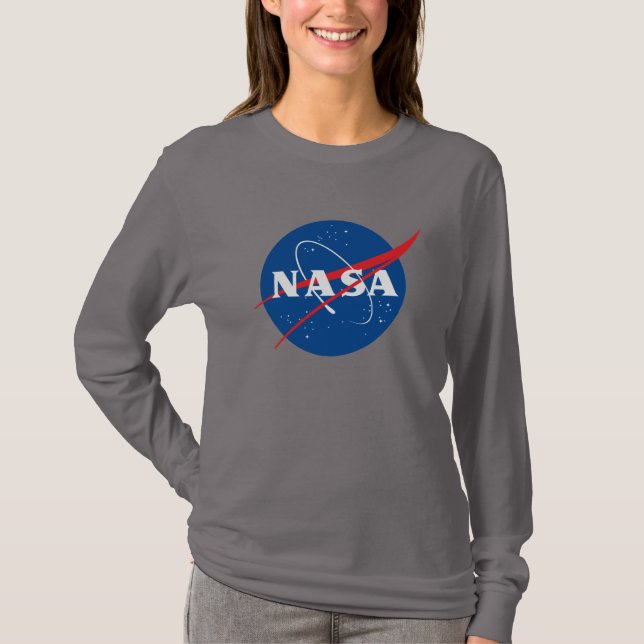 Camiseta L/S da NASA (Cinza lateral escura) (Frente)