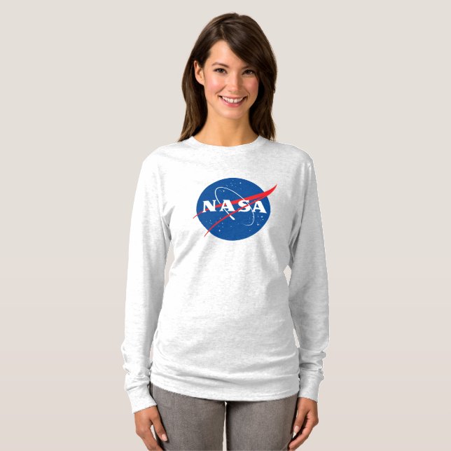 Camiseta L/S da NASA (Cinza Mercúrio) (Frente Completa)