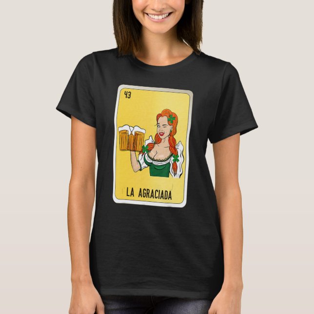 Camiseta La Agraciada Mexican Slang Lottery Bingo Cards (Frente)