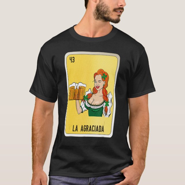 Camiseta La Agraciada Mexican Slang Lottery Bingo Cards (Frente)
