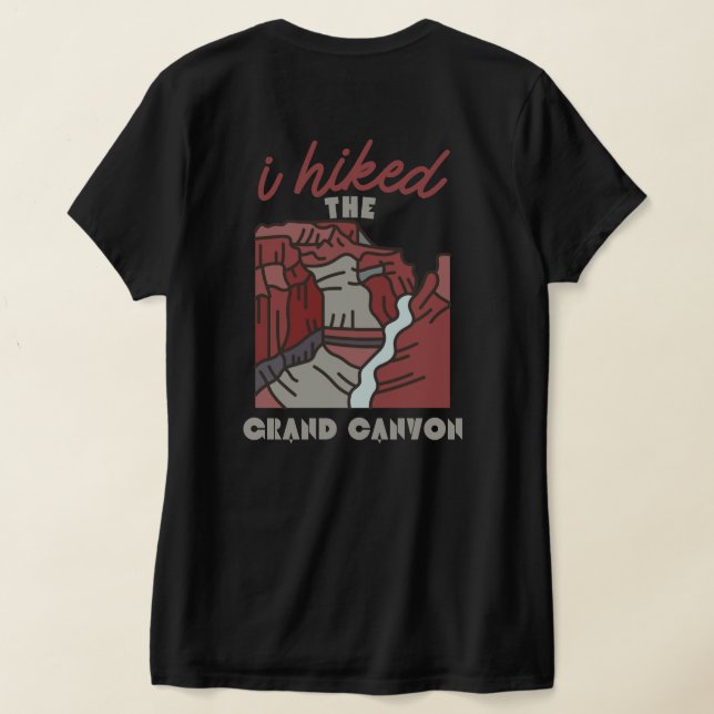 Camiseta lá atrás, eu caminhava no Grand Canyon. (Postura das costas)