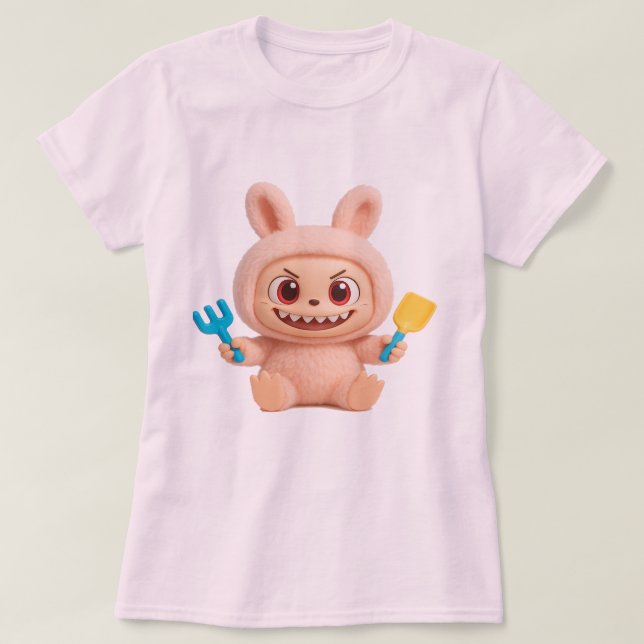 Camiseta La Bobo – Cute Mischievous Bunny Character T-Shirt (Frente do Design)