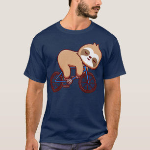 Camiseta Lã Bonita Dormindo Em Cartoon De Bike