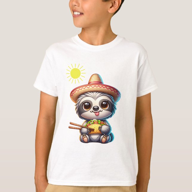 Camiseta Lã branca comendo taco (Frente)