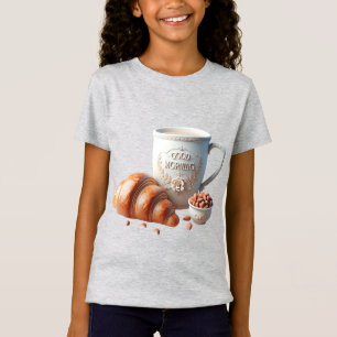 Camiseta Lã branca, croissant e amêndoa